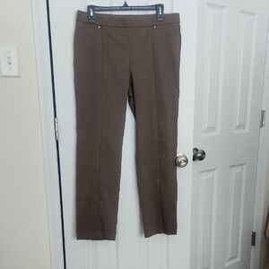 Brown Straight Leg Dress Pants
